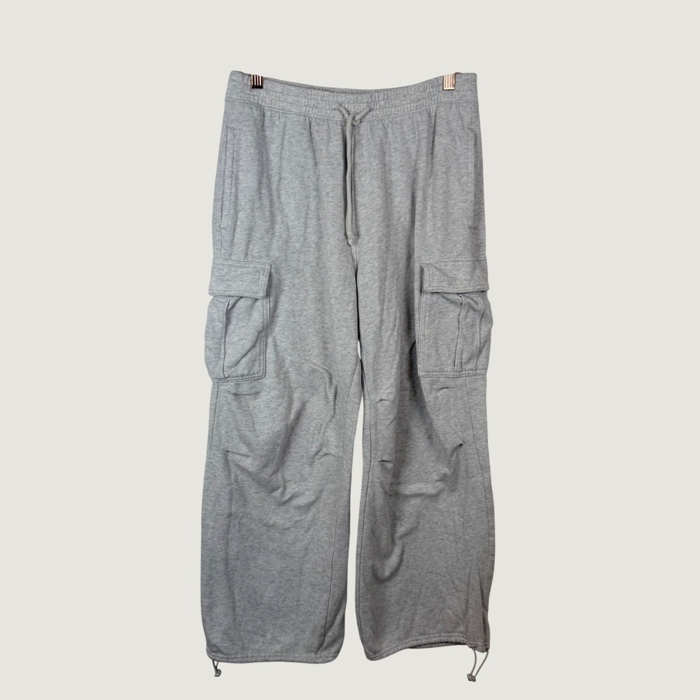 Hollister Ultra High-Rise Cargo Sweatpants Light Heather Gray Medium Drawstring